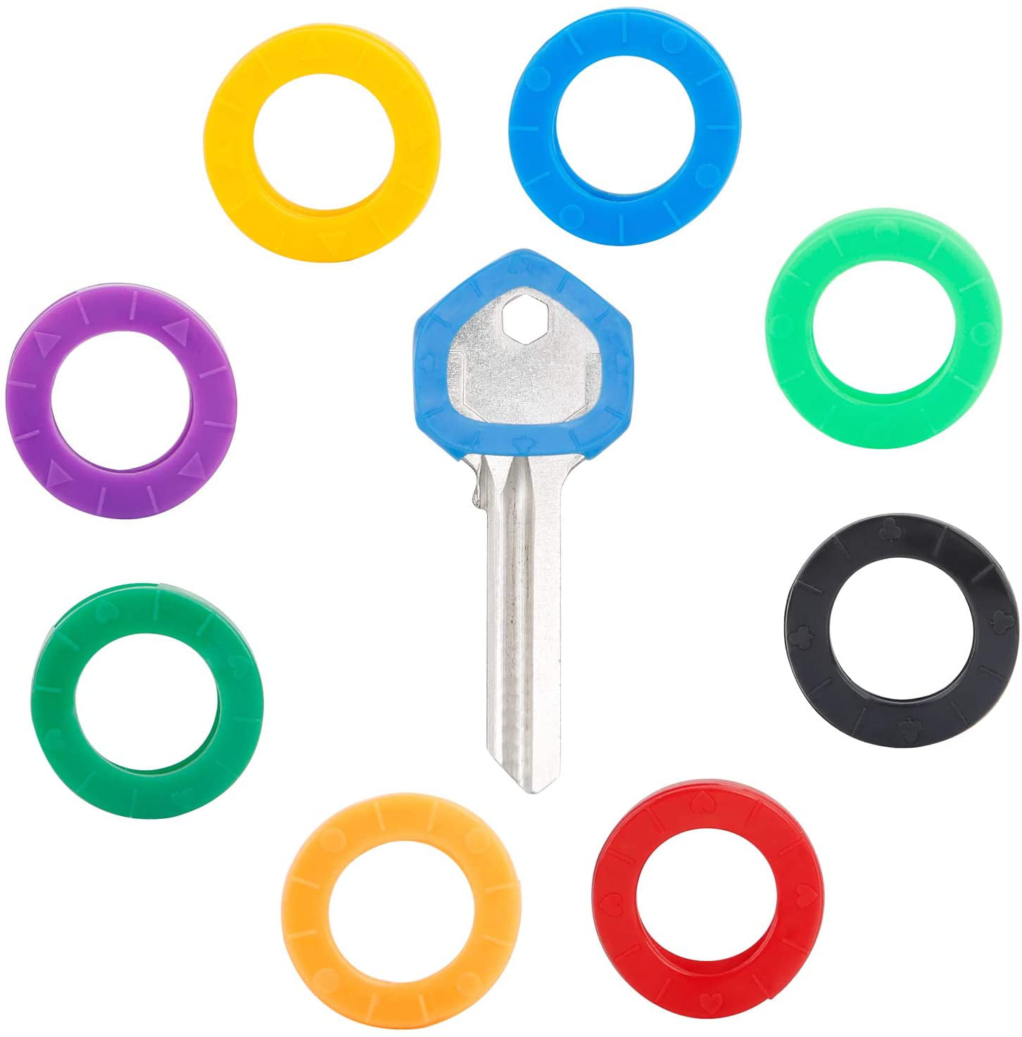 8~50pcs Mutli-color Hollow Silicone Key Cap Covers Topper Keyring Fun Keychain