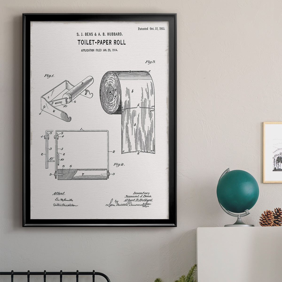 Toilet Paper Patent I Premium Classic Framed Print - Ready to Hang