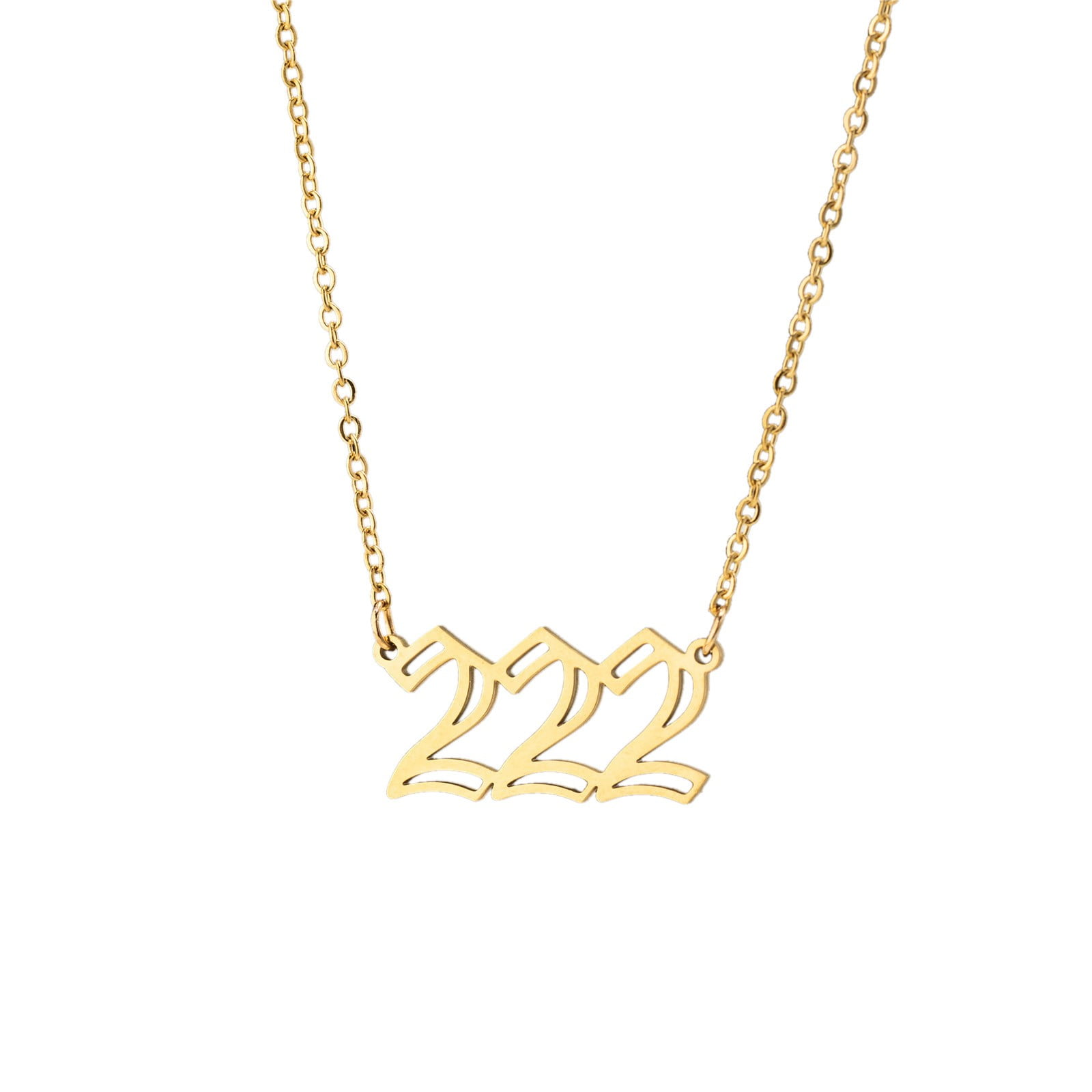 1PCS Angel Number Necklace Pendant Golden/Silver Plated Stainless