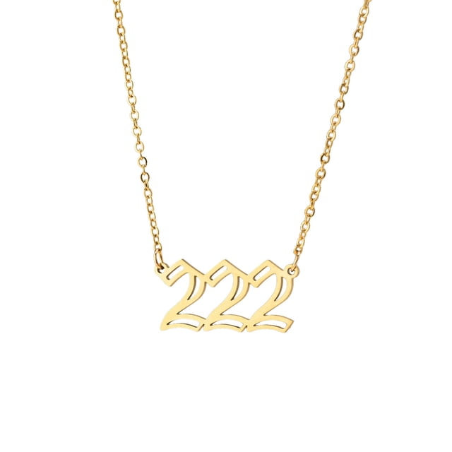 Collar para mujer, joyería para mujer, 1 pieza de collar con colgante de número de ángel, chapado en oro/plata, de acero inoxidable, ideal para mujeres, collar colgante.