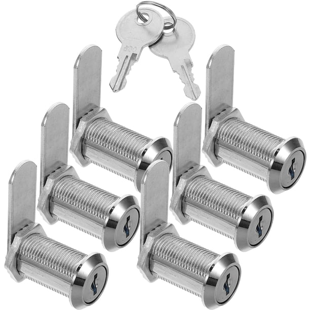Luxshiny 6Jgo Cerraduras Para Cajones De Oficina Y Gabinete Camlock Metal Plata