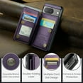 thumbnail image 5 of SaniMore for Google Pixel 8A Wallet Case, RFID Blocking PU Leather Kickstand Credit Slots Flip Folio Protective Case, Double Magnetic Clasp Durable Shockproof Cover for Google Pixel 8A, Purple, 5 of 9