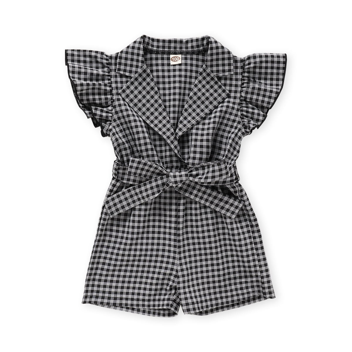 5T Kids Girl Clothes Ruffle Sleeve Romper Jumpsuit Little Girl One