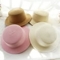 thumbnail image 3 of NUZYZ Women Straw Hat Sun Anti UV Wide Brim Flat Top Solid Color Foldable Breathable Outdoor Camping Fishing Sun Cap Vacation Beach Hat, 3 of 8