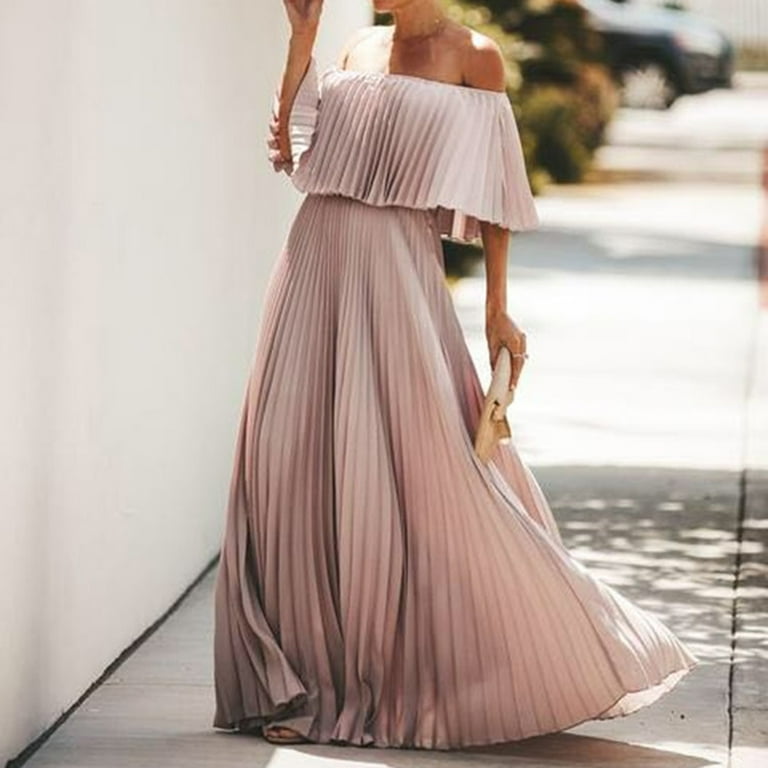 chinese dress ladies Long One Shoulder Gown by Poly USA 6678 Gray / Xs