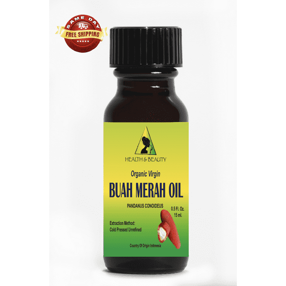 Buah Merah Oil Unrefined Organic Virgin Natural 100% Pure Glass Bottle 0.5 oz
