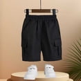 thumbnail image 7 of AINIYS Boys Cargo Shorts Design Breathable with Elastic Waist Closure for Hiking and Camping Trips Black 4-5 Years, 7 of 7