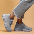 thumbnail image 4 of Women's Platform Slip On Sneakers Breathable Non Slip Running Shoes Lightweight Lace Up Athletic Shoes Yellow Size 6.5, 4 of 7