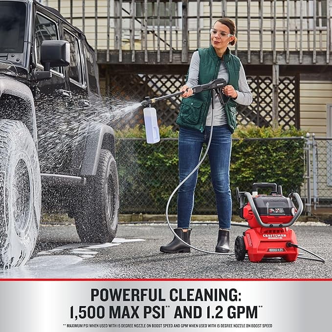 Craftsman V20 CMCPW1500N2 1500 psi Battery 1.2 gpm Pressure Washer