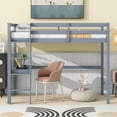 thumbnail image 3 of Harper & Bright Designs Twin Size Loft Bed with Built-in Desk, Wooden High Loft Bed with Ladder and Guardrails, Grey, 3 of 10