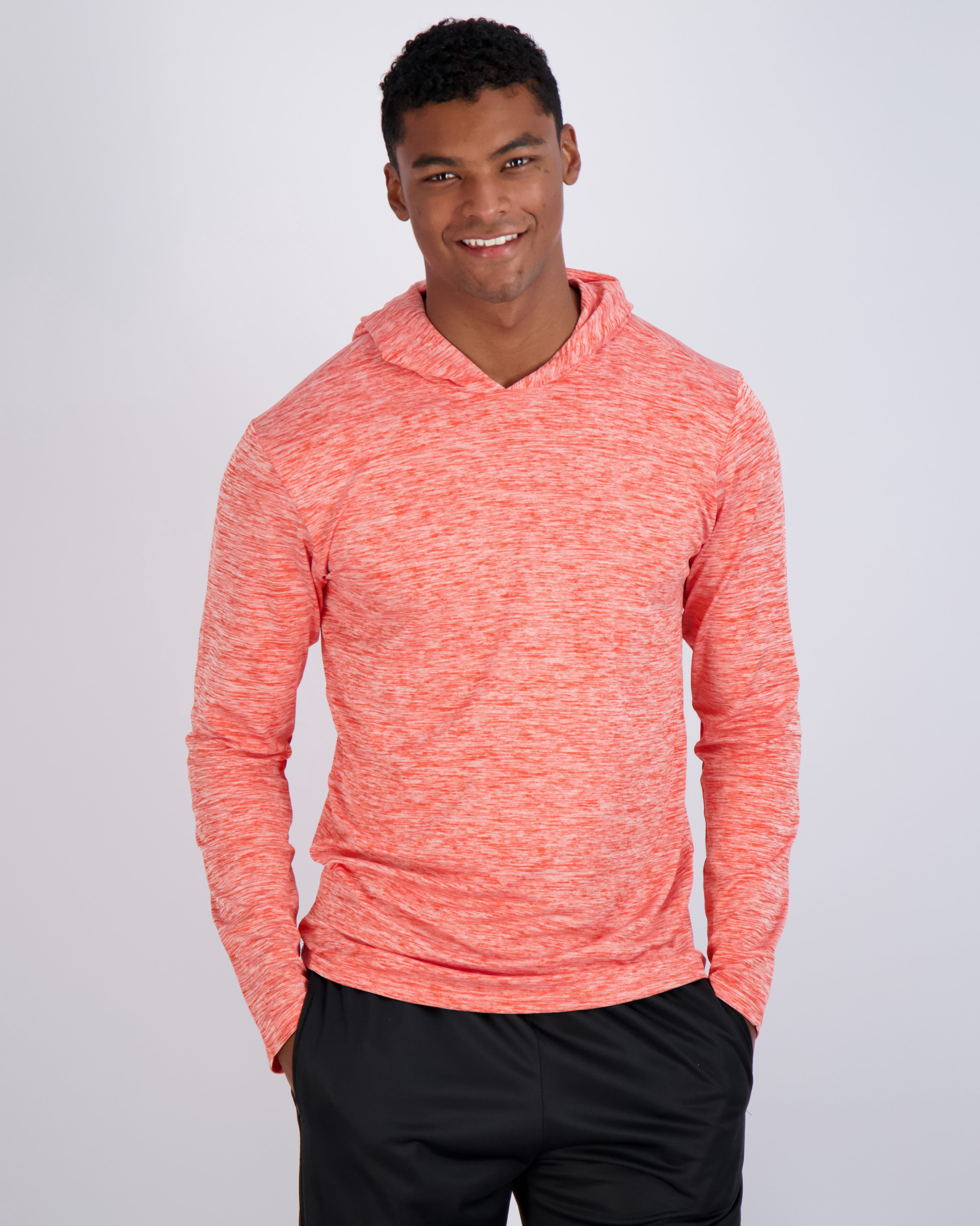 Real Essentials Men's 3-Pack Dry Fit Long Sleeve Active Hoodie - Big & Tall Sizes, Moisture Wicking, UPF 50+