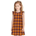 thumbnail image 1 of Fotbe Fall Buffalo Plaid Vestido de Dormir para Niñas de 3 a 10 Años, Mangas Cortas, Estilo Princesa, Pijama Camisón con Mangas Voladas-X-Large, 1 of 6