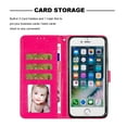 thumbnail image 6 of For iPhone 7 Plus / iPhone 8 Plus Wallet Case Bling Shiny Premium PU Leather with RFID Blocking Card Slots Holder Magnetic Flip Kickstand Shockproof Wrist Strap Cover, Rose, 6 of 7