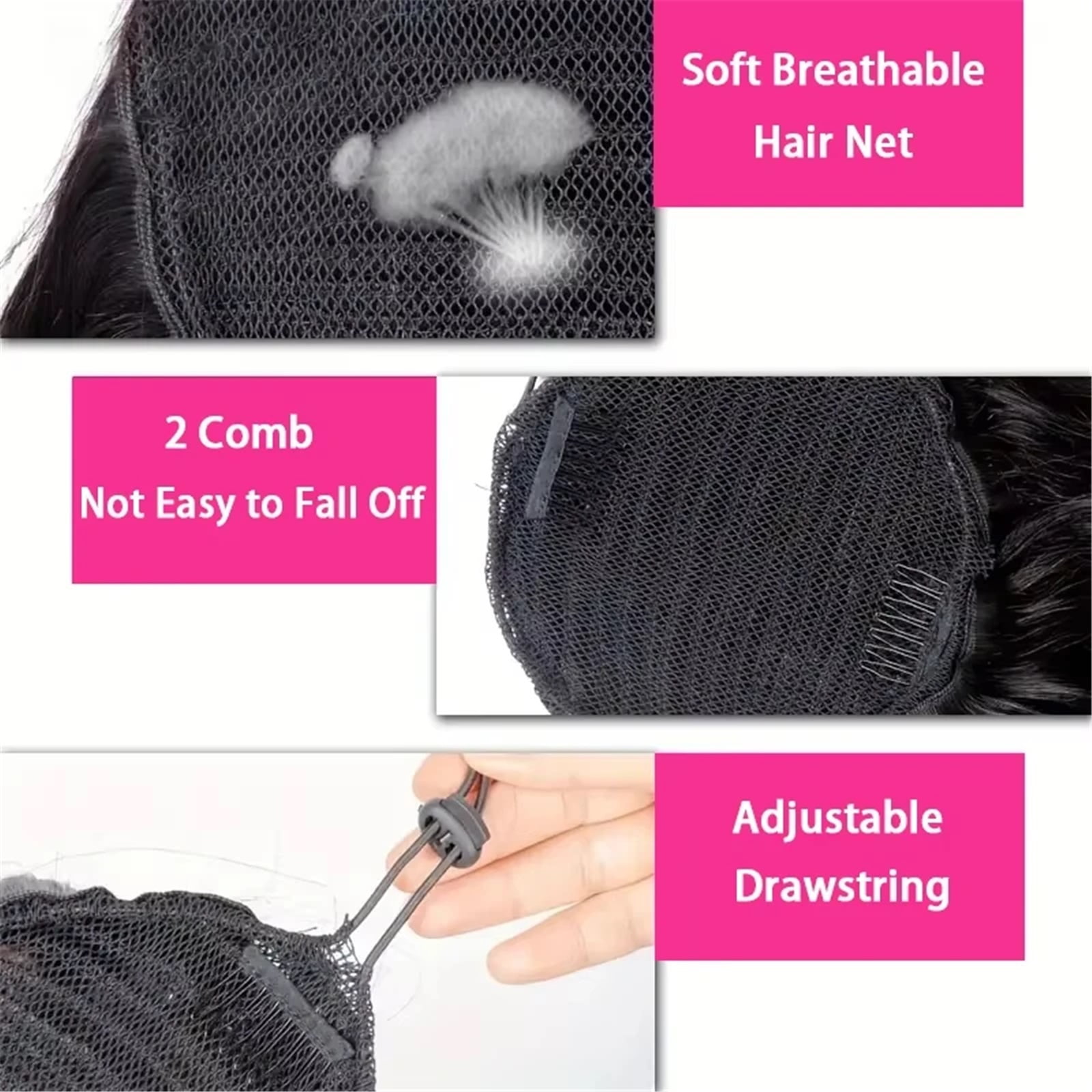 Body Wave Human Hair Ponytail Extensions for Women Clip in Drawstring Ponytail Hair Extensions