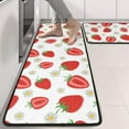 thumbnail image 2 of Kitchen Rugs Sets Of 2,Strawberry Plants Fruit Flowe Anti Fatigue Kitchen Mat Rugs Non Slip Washable,Decorative Kitchen Floor Mats for Kitchen,Sink,Laundry,17"x47"+17"x47", 2 of 5