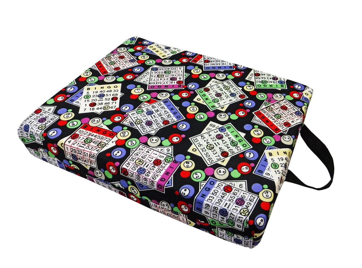 Bingo Cards & Chips Bingo Seat Cushion w/ Carry Handle