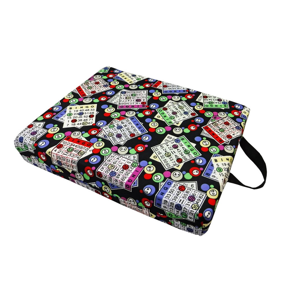 Bingo Cards & Chips Bingo Seat Cushion w/ Carry Handle