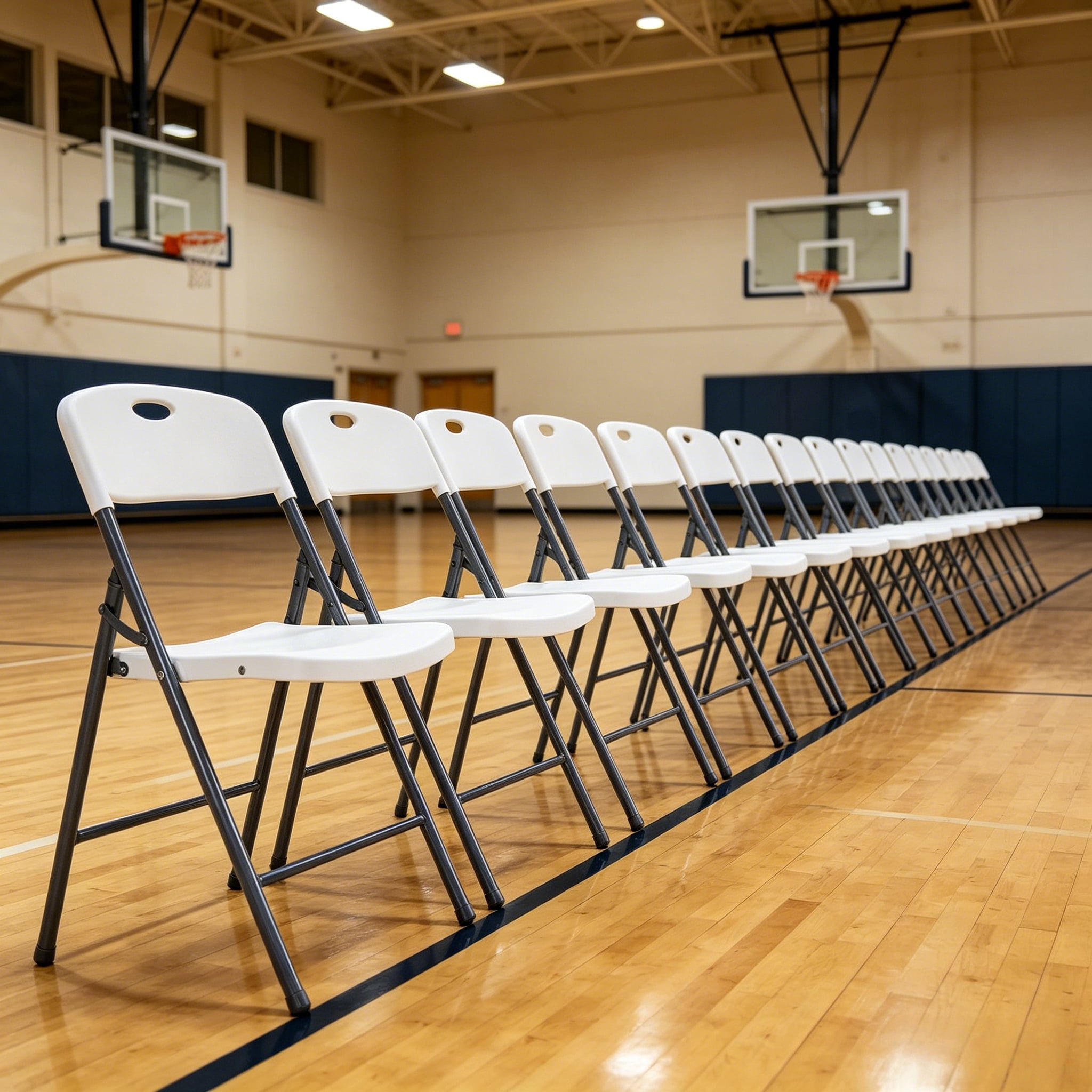 6PCS White Stackable Plastic Folding Chairs Set, Sturdy Portable Dining Chairs for Home, Parties, and Events
