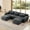 Dark Grey, variant on L-shaped Modular Sectional Sofa with Back Cushion, Soft Fluffy Couches with Sleepable Armrest and Deep Seat, Sectional Couches with 32D High Density Sponge for Living Room, Light Khaki