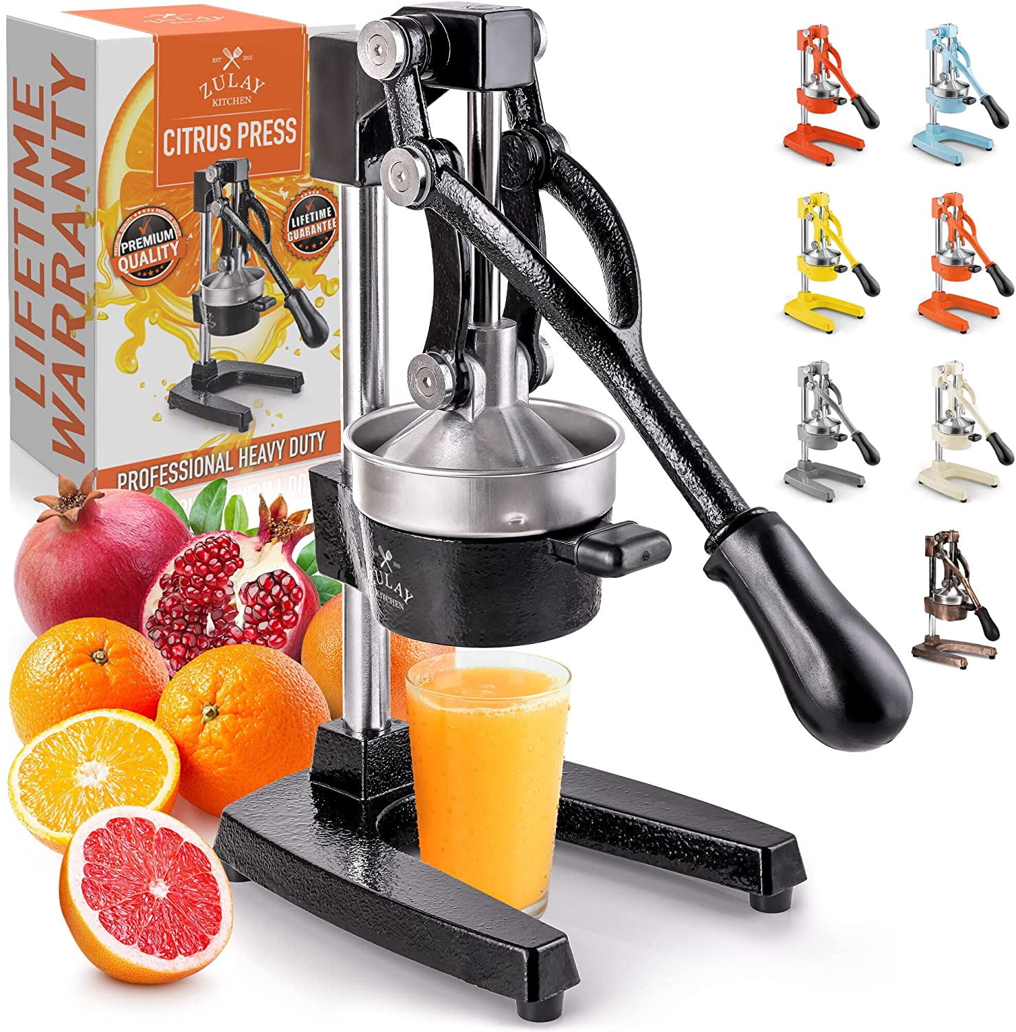 Daarom Nauwkeurig Chromatisch Zulay Kitchen Professional Citrus Juicer Manual Citrus Press and Orange  Squeezer - Black - Walmart.com