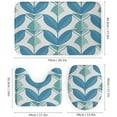 thumbnail image 3 of Bathroom Rugs 4 Piece with Shower Curtain Sets, Sage Green Leaf Stripe Pattern Printed on Cute Shower Curtain Sets with Rugs, Designed for Farmhouse Boho Contemporary Bathrooms, 72 x 72 inches, 3 of 8