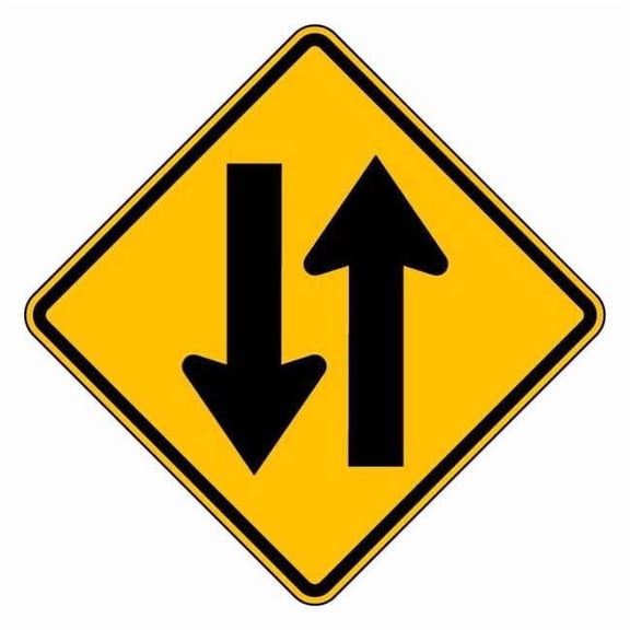 Lyle Two Way Traffic Traffic Sign,24" x 24" W6-3-24HA