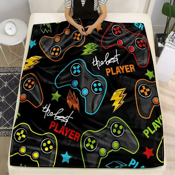 Birthday's Boy, Bedding PS Gaming Blanket Fleece, Gamer Couch Sofa for for Boys Teens Video Game, 30x40in Fleece Blanket