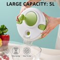 thumbnail image 2 of Ensalada Spinner, 5l Verduras Lavadora Secadora Escurridor Colador Con Tazón Y Colador, Multiusos Lechuga Spinner, Lavadora De Frutas, Pasta Y Papas Fritas Spinner, 2 of 5