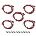 thumbnail image 2 of 5PCS 2LED 5mm Headlights RC Accessory LED Lights for 1/10 Model Drift Car Vehicle, Red, 2 of 5