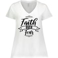 thumbnail image 3 of Inktastic Cancer Awareness Faith Over Fear Women's Plus Size V-Neck T-Shirt, 3 of 5