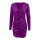 thumbnail image 4 of Vestido sexy de fiesta ajustado con cuello en V para mujer: diseño cruzado, abertura lateral, silueta en A, poliéster, adecuado para la noche/eventos, 4 of 5