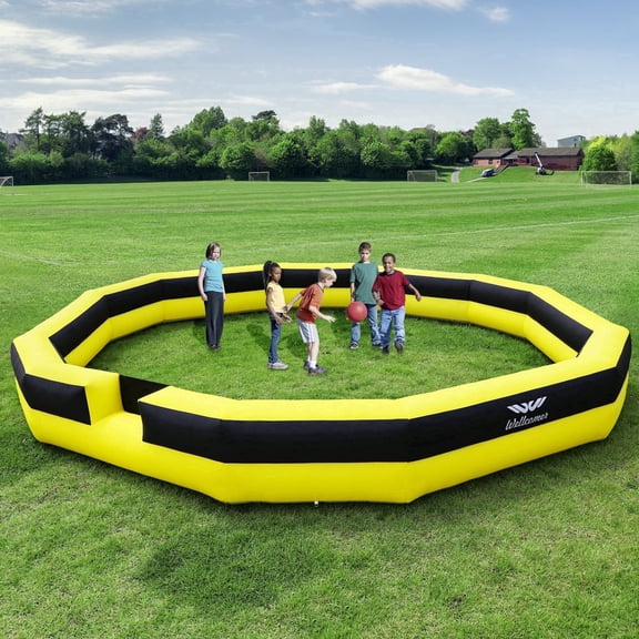 Wellcomer 16FT Inflatable Gaga Ball Pit Arena, Portable Court with Built-in Blower for team games and backyard activities