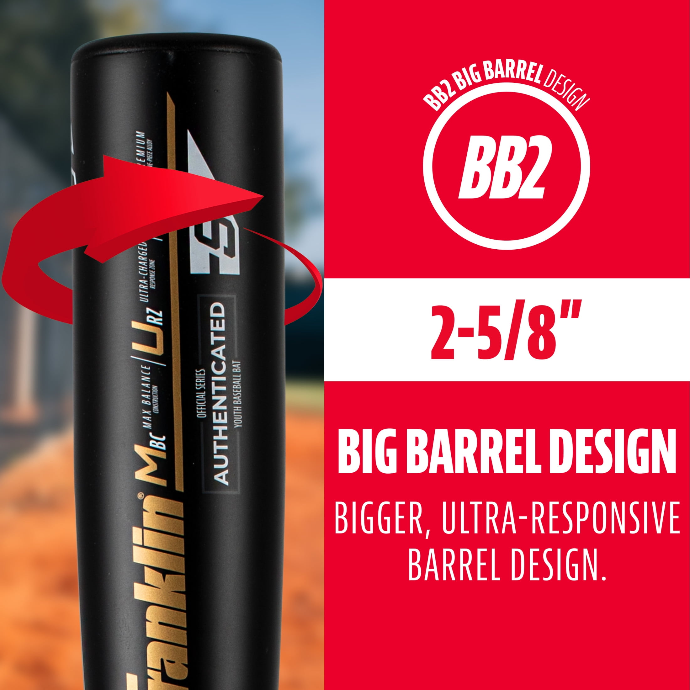 Franklin Sports Heist 900 Youth Aluminum Baseball Bat, 30 in/21 oz, Drop -9, Black