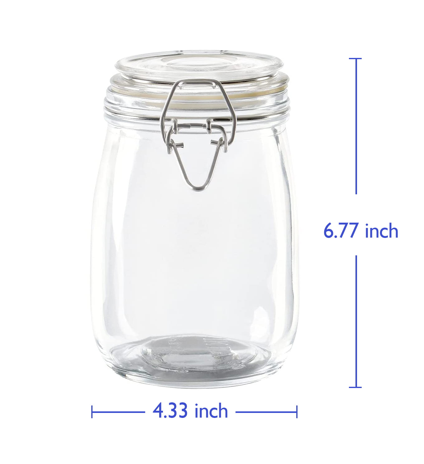 17/25oz Wide Mouth Jar Large Glass Container Storage Pantry Buckle Lid  Counter