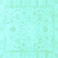 thumbnail image 1 of Ahgly Company Indoor Square Oriental Light Blue Traditional Area Rugs, 7' Square, 1 of 4