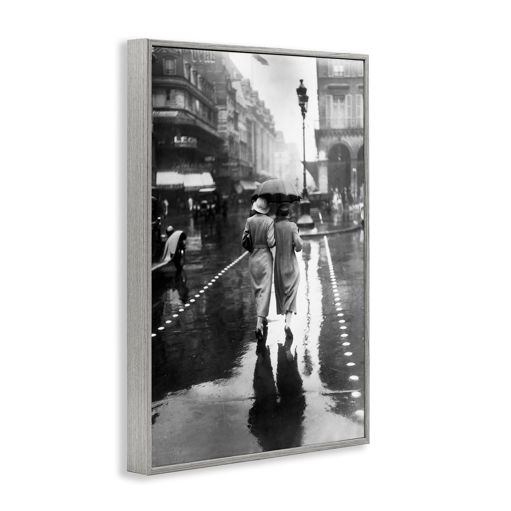 Stupell Industries Paris In The Rain Gray Framed Giclee Art, design by Vintage Hustle