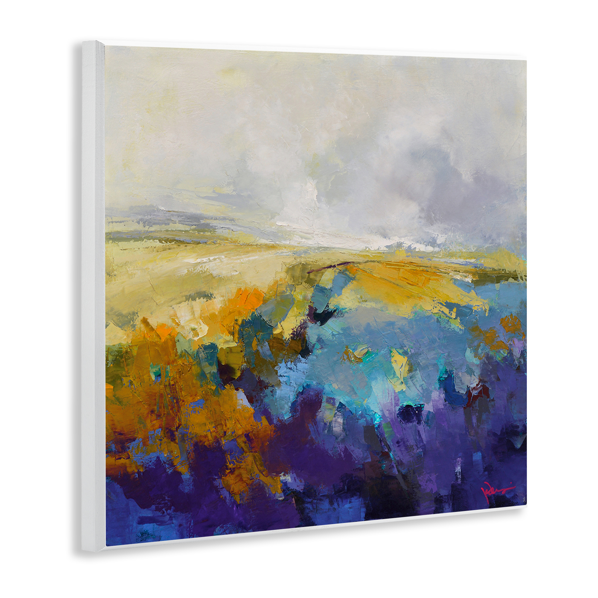Stupell Industries Expressive Country Field Landscape Painting Unframed Art Print Wall Art, 12 x 12
