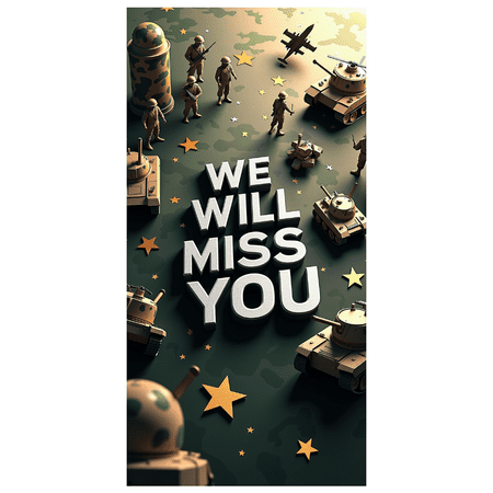 LUUFILx Military Themed We Will Miss You Banner, Army Tank Airplane Decor Background, Party Decors for Farewell Events Military Gatherings Soldier Send Offs Photography Backdrops