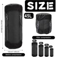 thumbnail image 3 of Compression Stuff Sack for Sleeping Bag,45L Lightweight Waterproof Compact Compression Nylon Stuff Sack StorageBag,Travel Compression Bag, Black, 3 of 5