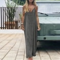 thumbnail image 5 of Backless House Dress for Women 2026 Summer Sleeveless Spaghetti Strap Loose Open Back Dress Holiday Solid Color House Dress,Gray M, 5 of 5