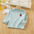 thumbnail image 3 of 0-4T Winter Warm Toddler Baby Girls' Fleece Lined Long Sleeve Basic Half Turtleneck T-Shirt Solid Tops, 3 of 5