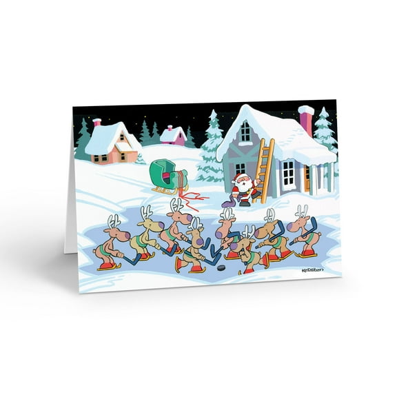 Hockey Christmas Cards - 18 Fun Christmas Cards and Envelopes- 70017