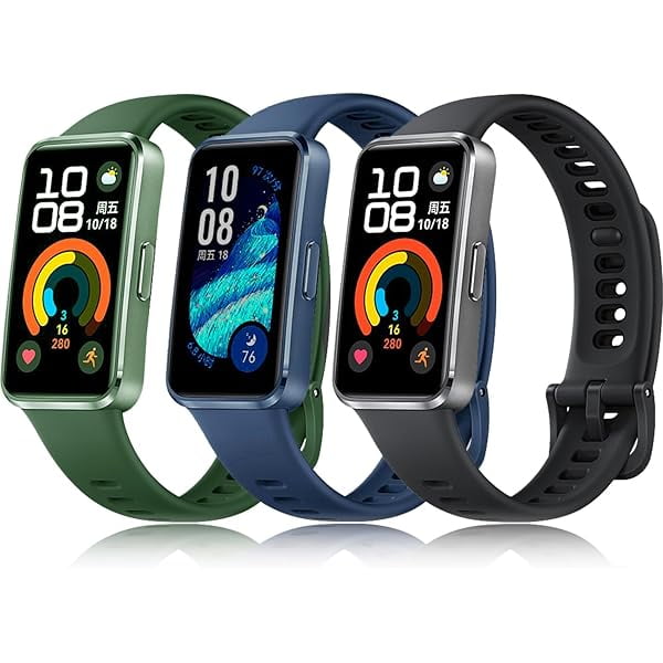 wonima11 Bands for Huawei Band 9/Band 10 Straps for Women Men, 3 Pack Soft Silicone Strap Replacement Wristbands Multicolors Compatible with Huawei Band8 9 10