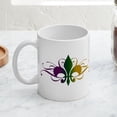 thumbnail image 4 of CafePress - Purple Green Yellow Swirl Fleur De Lis Mug - 11 oz Ceramic Mug - Novelty Coffee Tea Cup, 4 of 6