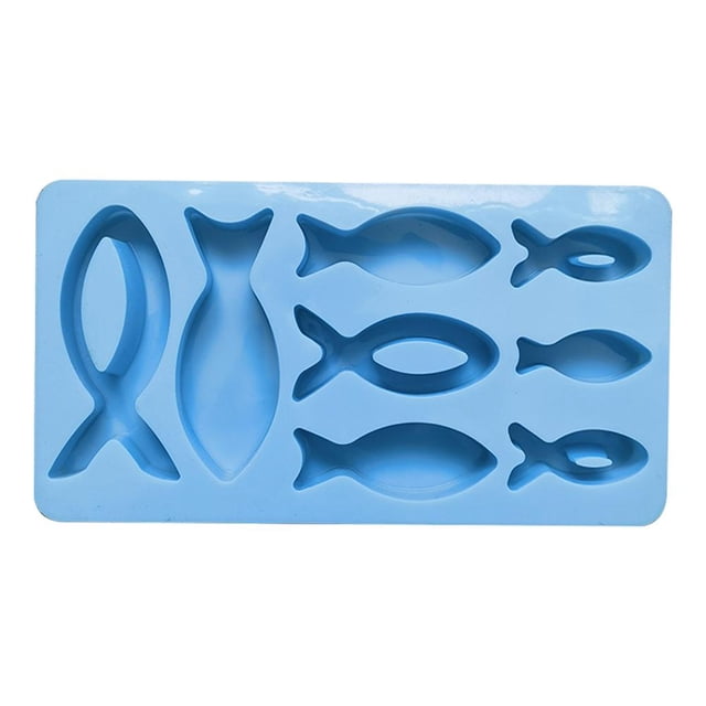 Moldes de Fondant para helado con forma de pez doble de 8 orificios/pieza, utensilios de cocina Tmvgtek Libre de BPA