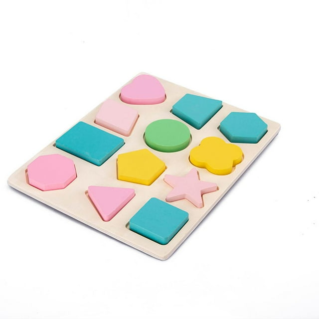 Juguete de Bloque de Geometría Multicolor de Clasificación de Color Forma para Niños perfke Juguetes de madera para niños