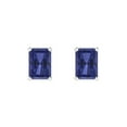 thumbnail image 3 of Clara Pucci 2Ct Tanzanite Emerald Cut VVS1 Push Back Stud 18k Solid hypoallergenic Gold Designer Earrings For December, 3 of 7