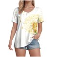 thumbnail image 3 of vigerkar Dandelion Graphic Floral T-Shirt Women Casual Summer Boho Tops Holiday Wildflowers Tee Shirts (Yellow, M), 3 of 7