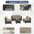 thumbnail image 7 of Kullavik 10 Pieces Patio Furniture Set, Rattan Wicker Sofa Set, Outdoor Conversation Sets w/Swivel Rocking Chairs Patio Sectional Sofa w/4 Inch Cushion, Sand, 7 of 7