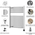 thumbnail image 3 of HEATGENE Smart Towel Warmer with Timer and Temperature Control, Large Smart Liquid Filled Towel Rails, Plug-in/Hardwired Towel Rack Heater Compatible with Google Home, Chrome, 3 of 9